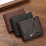 Fashion Men's Short Wallet With Card Slots Money Clip Simple Lychee Pattern Horizontal Wallet