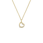 Yellow Gold Cubic Zirconia Double Heart Pendant On Chain