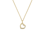 Yellow Gold Cubic Zirconia Double Heart Pendant On Chain