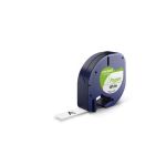 Dymo Letratag 12MM X 4M Black On White Paper Tape Cassette