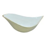 Ceramic Decorative Kendra Bowl Gold & Pearl White