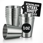 Vikrom 15 Pcs Stainless Steel Shot Glasses - 30ML 1OZ Tiny Metal Shot Glasses Lightweight And Easy To Store Durable Metal Shots