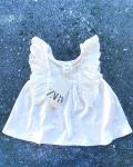New Zara White Frilly Dress 3 6M