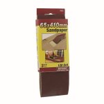 3 PK Sanding Belts 65 X 410MM - 120 Grit SANDDEVIL2.5M 1615