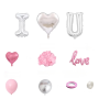 Ipstyle 32IN I Love You Foil Heart Balloons Set 1000PCS Rose Petals