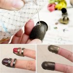 2PCS Vintage Bronze Thimbles For Sewing & Embroidery - Adjustable Non-slip Finger Protectors For Quilting & Crafts