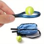 Creative Doll Tennis Racket Set MINI Racket Bag Imitative Tennis Accessories Doll House Accessories Sports Equipment Set Holiday Props Gift