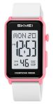Gosasa Fashion Women's Men's Digital Watch Unisex Big Numbers Dial Rectangular Face Waterproof Silicone Strap LED Watches X Pink