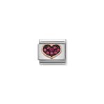 Composable Classic Link Heart With Red Stones
