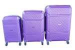 Smte Purple Abs 3-PIECE Luggage Set Hard Shell Spinner Wheels Lightweight With Keychain