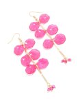 Goldair Gold Pink Acrylic Petals Drop Earrings
