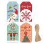 Christmas Thank You Gift Card Tag 4 Pattern 100PCS 4CMX7CM - Snow Man