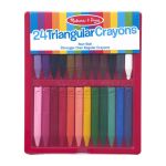Melissa Triangular Crayons 24 Pack In Flip Top Case Non Roll