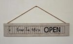 Open Close Wooden Shutter Sign