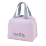 Portable Zippered Insulated Lunch Bag Witth Handles - Purple
