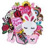 Harsgs 30PCS Iron On Patches For Girls Embroidered Sew On iron On Patches Applique For Clothes Dress Hat Jeans Pant Shoe Bags