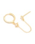 Goldair Gold Plated Sterling Silver Cubic Zirconia Chain Double Earring