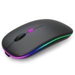 Aikokok Wireless Bluetooth Mouse Rechargeable Laptop Mice With LED Use Portable BT5.2 And USB 2.4G Dual Mode Connection Silent S
