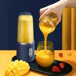 1PC Portable USB Rechargeable Fruit Juicer Cup With Built-in Lithium Battery Multi-functional Household & Travel Blender For Fre