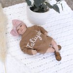 Personalized Knitted Baby Jersey Brown
