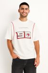 Men’s Branded Oversized White Sport Piped Top T Shirt