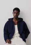 Loose Fit Zip-through Hoodie - Blue