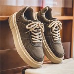 Men's Solid Classic Trendy Skateboard Shoes Non Slip Low Top Comfy Platform Shoes For Outdoor Walking Jogging Street Holiday All