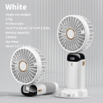 Portable Electric Fan Home Air Conditioner MINI Rechargeable Cooler Handheld USB Conditioning - White