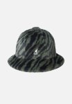 Faux Fur Casual Bucket - Olive Zebra