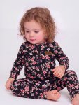 Midnight Floral Blooms Cotton Onesie