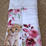 3-IN-1 Snuggle Baby Sleeping Bag Safari Pink And Maroon Rose Wonderland