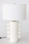 Off-white Ceramic Lamp Base With Shade Finial & Harp – 67X40CM