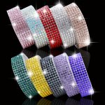 Self-adhesive Crystal Rhinestone Ribbon Rhinestone Bling Ribbon Glitter Women Iced Out Crystal Stickers For Craft Clothing Car A