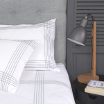 Heritage Collection Soho 500 Thread Count Egyptian Cotton Duvet Cover Set Silver Stitch - Super King 260X240CM