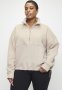Cotton On Plus Plush Essential Half Zip Jumper - Sesame Marle