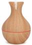 Ultrasonic Aroma Portable Humidifier Light Hollow Wood Grain Finish With Plain Base - 200ML Water Capacity Vase Shaped Design With Plain Pattern Wood