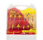 Tork Craft Router Bit Set 12PC 1 4" Straight & Profile