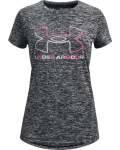 Girls' Ua Tech Big Logo Twist Short Sleeve - Black Ymd