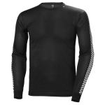 Men's Hh Lifa Lightweight Stripe Longsleeve Crew Base Layer - 998 Black M