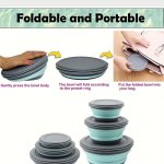 3-PACK Silicone Collapsible Bowls Set Foldable Storage Bowls With Lids For Camping Hiking & Travel Space Saving & Portable Durab