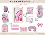 Cot Duvet Bedding Rainbow Pink Pink And Pink Rainbow Heart Set