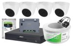 Dahua 4 Ch XVR5 Kit With 4 X Eyeball Domes