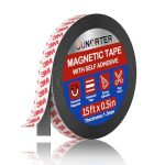 Junarter Magnetic Tape Roll Magnet Strips 1 Roll 15 Feet X1 2 In Adhesive Magnetic Tape Strips With Adhesive Backing Flexible Ma