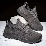 Men's Breathable Slip On Lightweight Jogging Shoes - With Adjustable Shoelace - Comfy Sneakers For Outdoor Workout