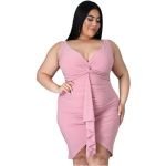 Wntco Blush Mid Slash Plus Size Dress
