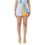 Striped Print Shorts -light Blue