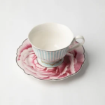 Jenna Clifford - Wavy Rose Cup & Saucer Set Of 4