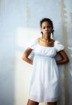 Puff-sleeved Babydoll Dress - White