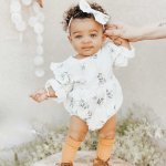 Vintage Floral Balloon Romper Sibling Outfit