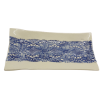 Rectangular Platter With Blue Lace - Small - 26CM L X 1.5CM H X 12.5CM W